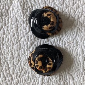 FREE ADD ON ITEM Leopard Flower Shoe Clips